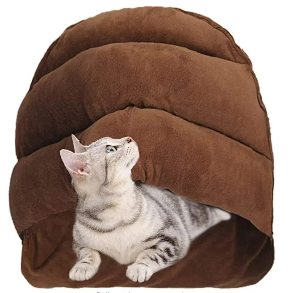 Ultra Soft Polar Fleece Dog Cat Bed Washable Pet Cave Bed for Small Medium Pets